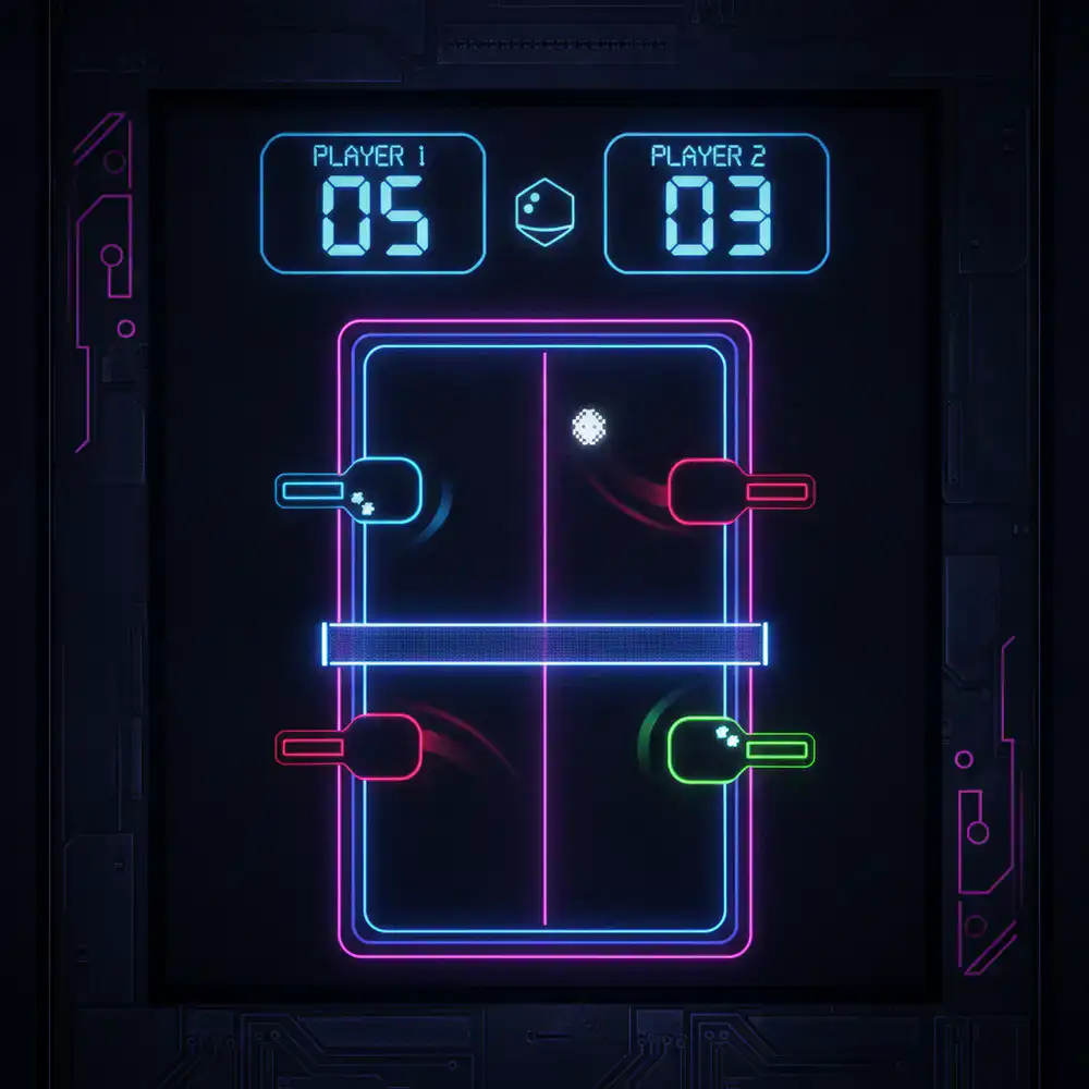 Interfaz gráfica del marcador y la zona de juego del ping-pong arcade